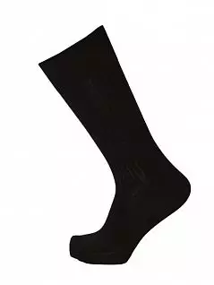 Высокие носки с узкими рельефными полосками по всей длине из легкого фактурного трикотажа Sergio Dallini DTНсмсдс8041 Черный